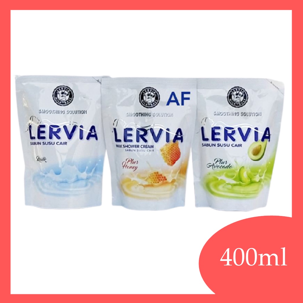 LERVIA REFILL MILK SHOWER CREAM SABUN CAIR 400ML