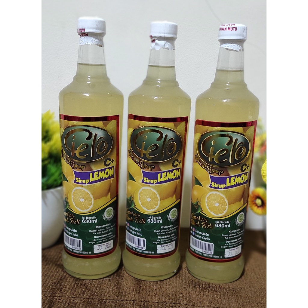 

Sirup Lemon Botol Cielo vitamin C Original 630 ml Kemasan Botol Kaca