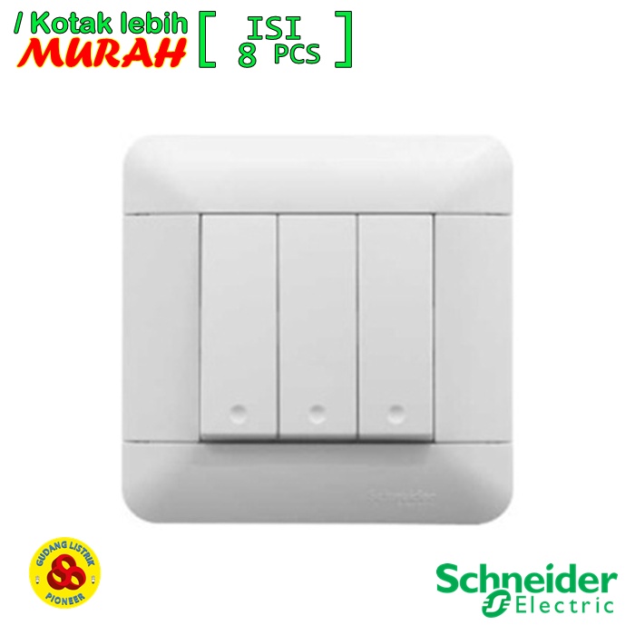 Schneider Paket Grosir Switch 3G 1W Arcato Saklar Triple 3 Gang 1 Way