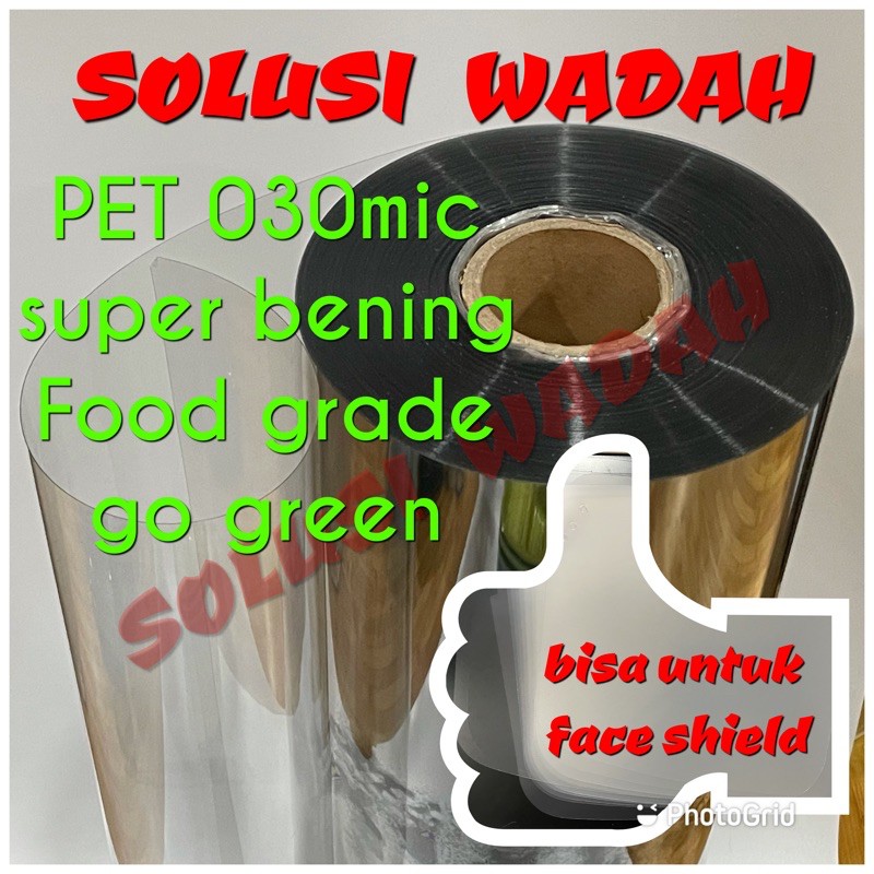Plastik Mika Kaku Bening PET Meteran 0.30mm x 70cm x 100cm