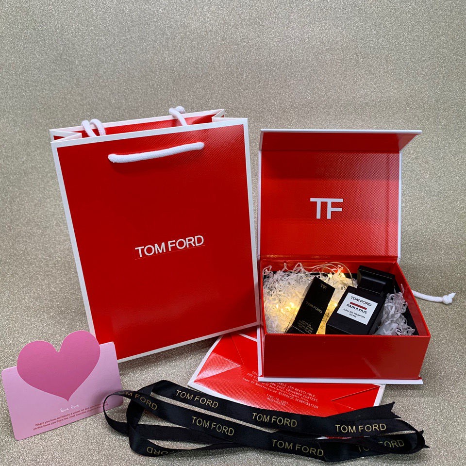 

T10 TOM FORD/TF Carnival Counter Red Tf Paper Bag Gift Box Packaging Tf Gift Box Packaging Box Pape