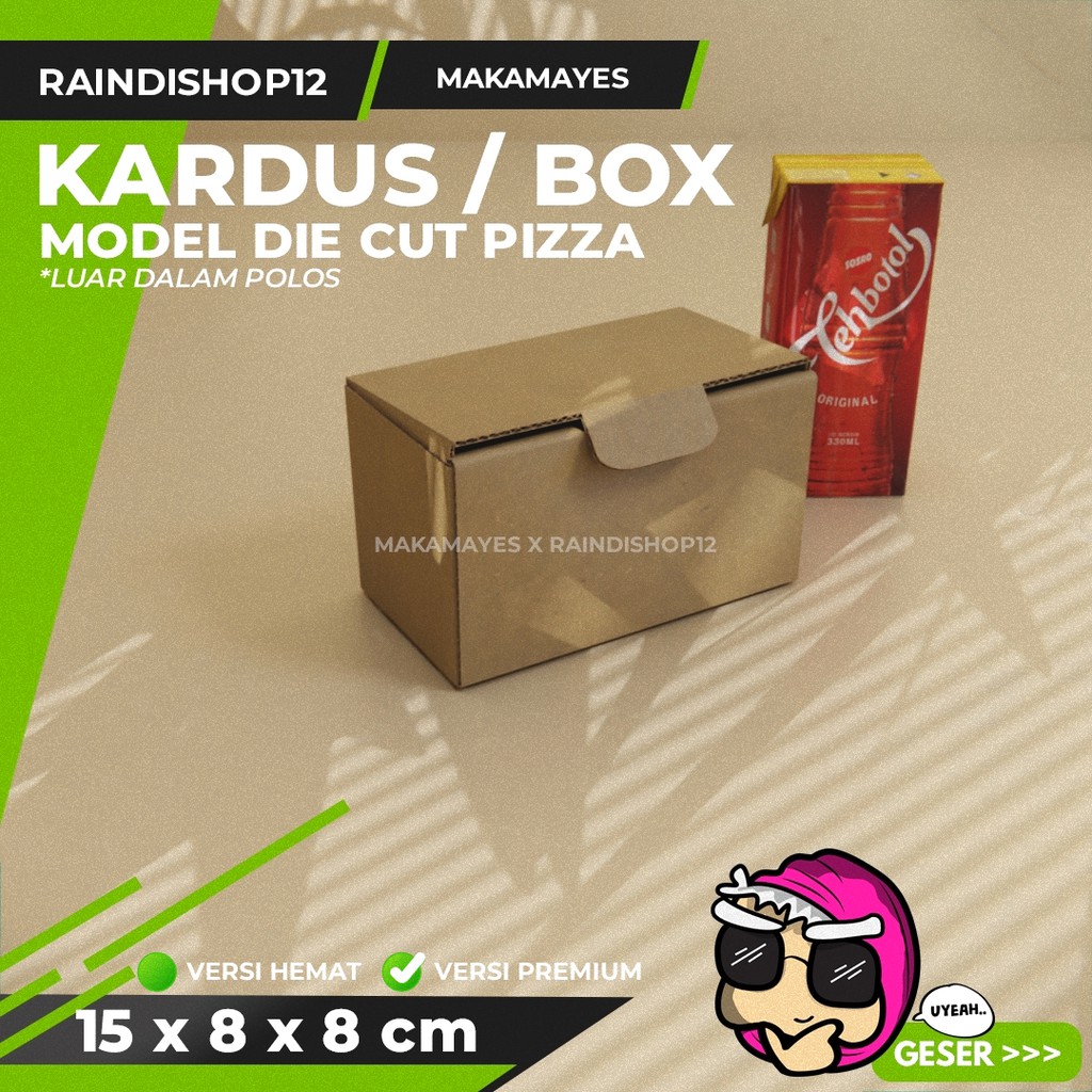 

(MIN 10 PCS) BOX 15 X 8 X 8 CM KARDUS DIE CUT PIZZA KEMASAN PACKAGING KADO
