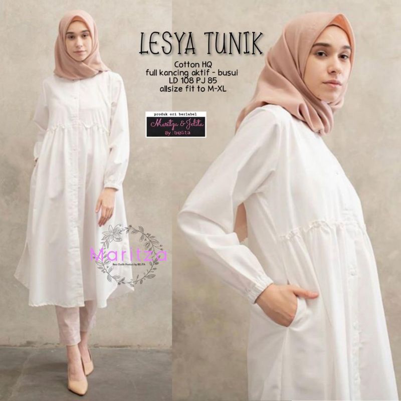 Lesya Tunik Putih by Maritza (Tanya Stock Sebelum Order)