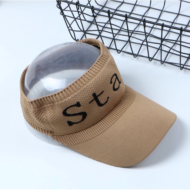 Topi Baseball Sepeda Ponytail Wanita Pria Rajut Visor Star Couple