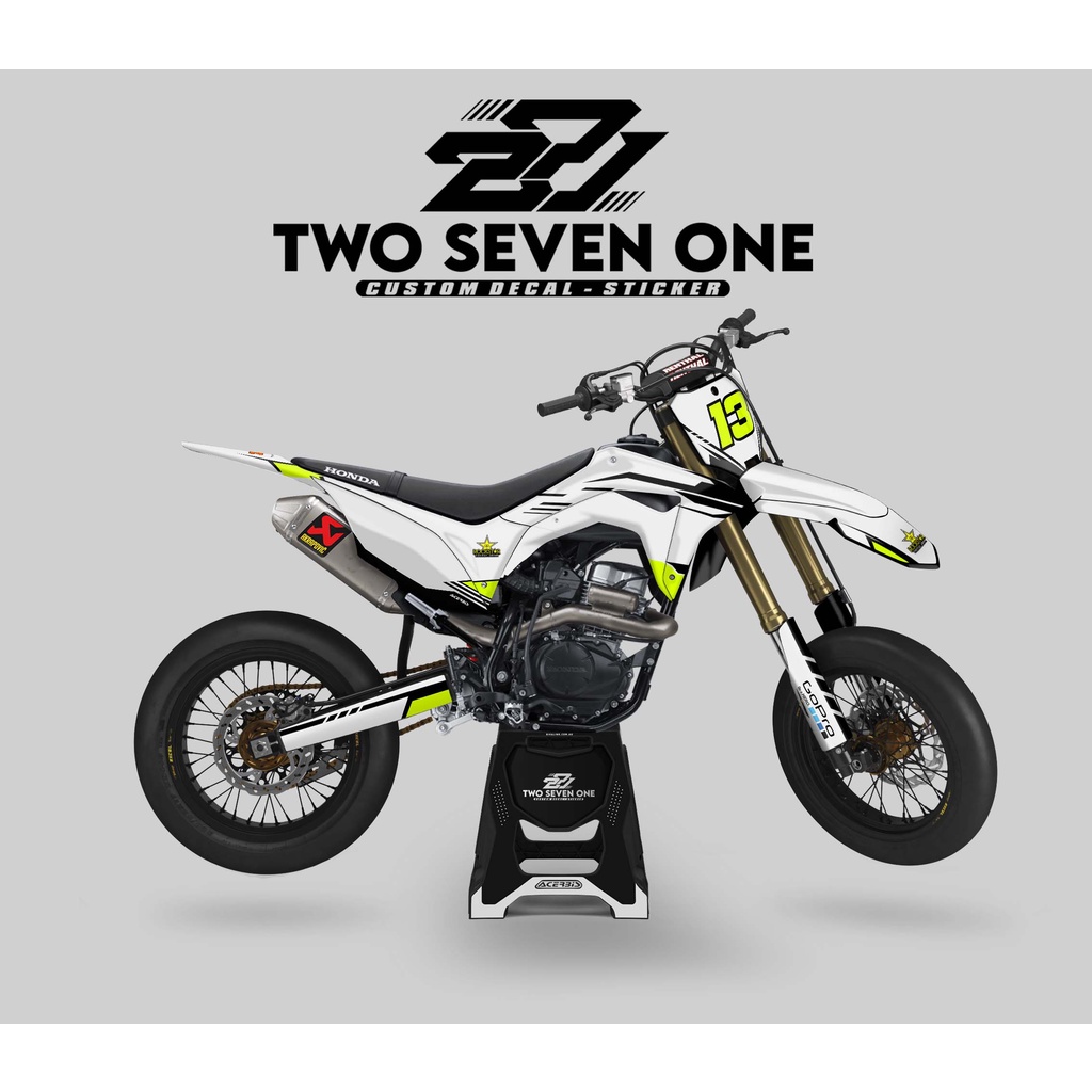 DECAL CRF SUPER GLOSSY PREMIUM - FULL BODY CUSTOM VARIASI PUTIH HIJAU STABILO