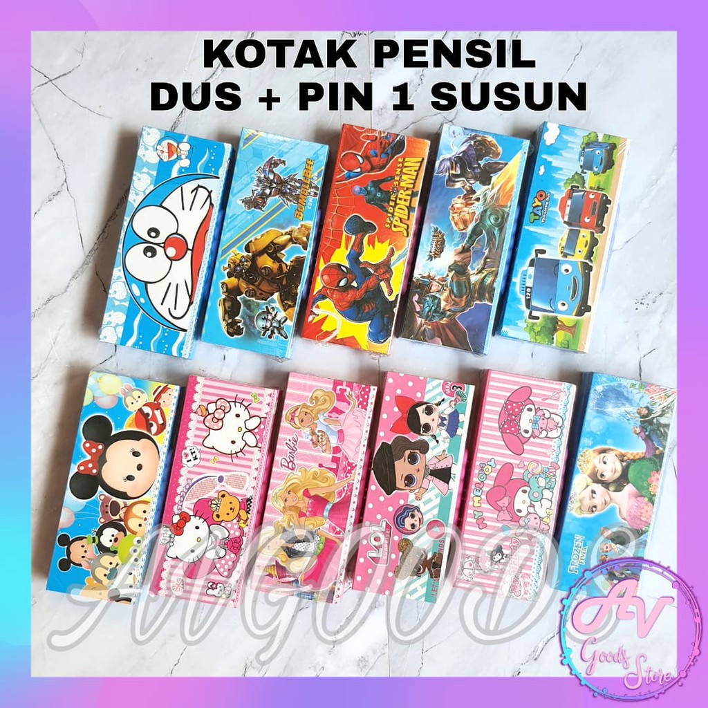 

kotak pensil / tempat pensil karakter / KOTAK PENSIL DUS PIN 1 SUSUN 1001