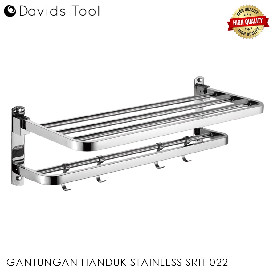 Hanger Handuk Gantungan Stainless Dinding Rak Kamar Mandi Lipat