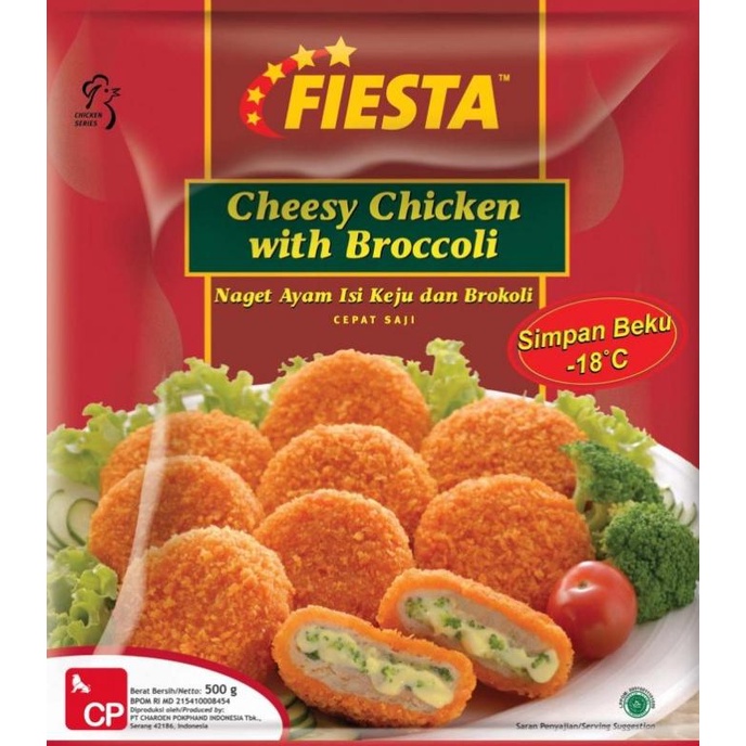 

PROMO Fiesta Cheesy Broccoli Naget Ayam isi Keju dan Brokoli 500 Gr MURAH