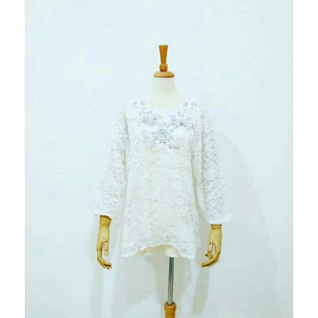 Baju Kebaya Sabrina Modern Atasan Brukat Brokat Lace Bordir Wisuda Kondangan Pesta Muslim Fenty