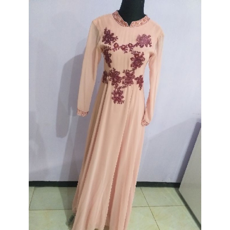 PRELOVED GAUN DRESS MUSLIMA PINK SALEM