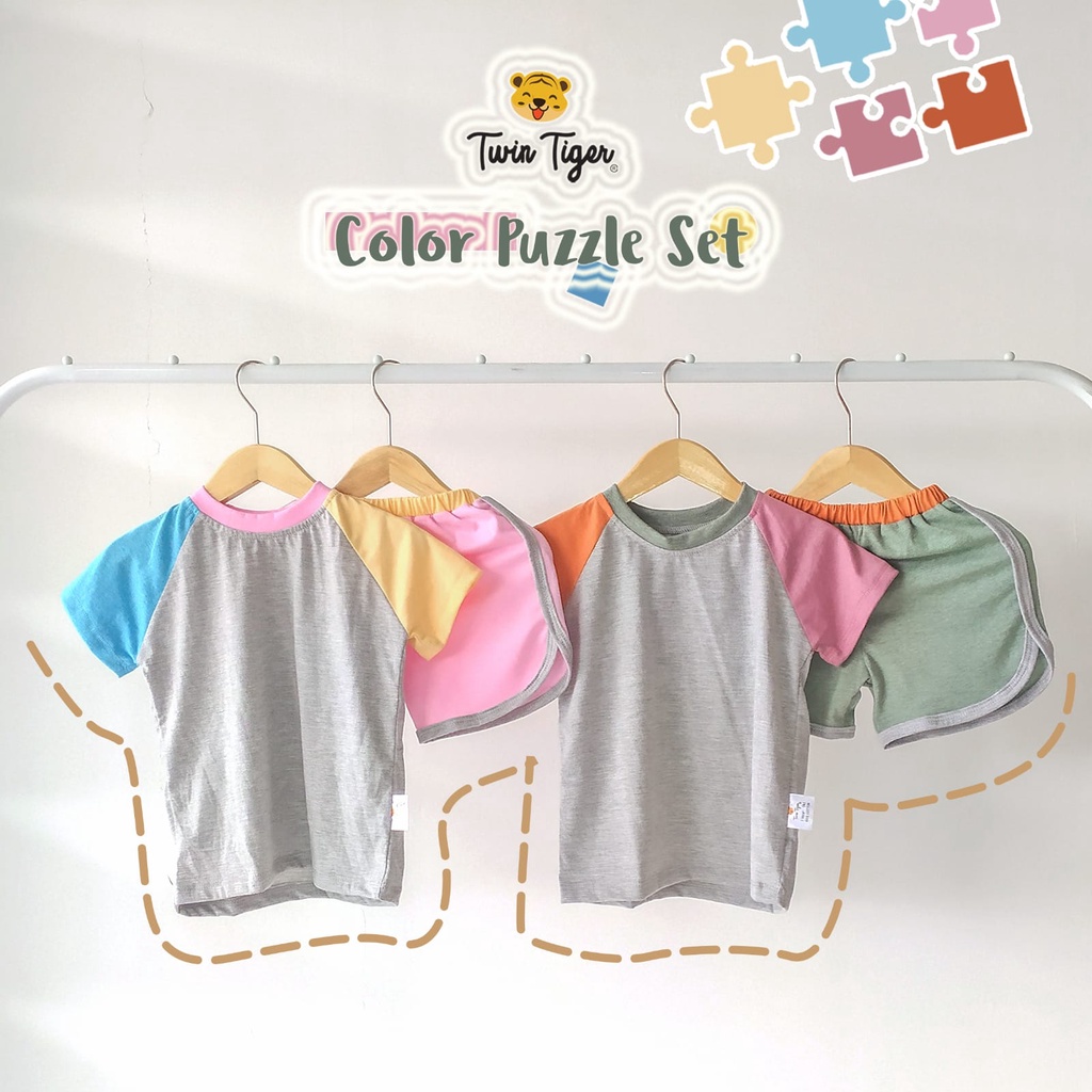 TWIN TIGER COLOR PUZZLE SET BAJU PUZZLE SETELAN ANAK 1-5 TAHUN