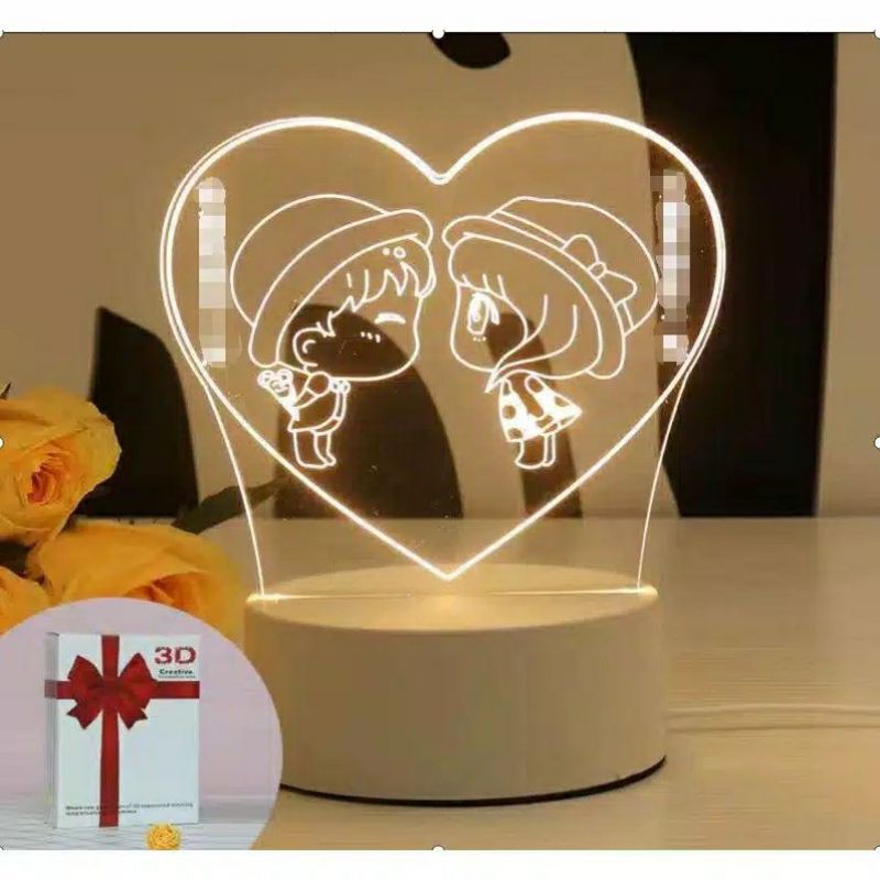 KADO UNIK HADIAH LAMPU TIDUR CUSTOM KPOP BTS BT21 EXO ULANG TAHUN GIFT PACAR DEKORASI KAMAR MINIMLIS-Romantis f4