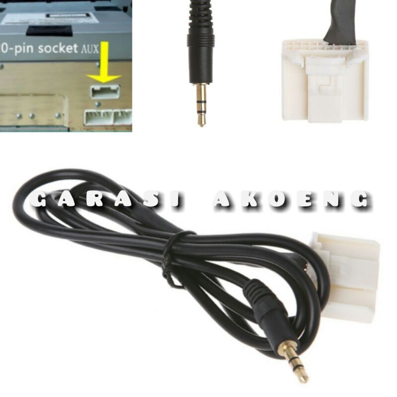 Kabel Aux Head Unit Toyota Avanza Camry Corolla Innova Rush Yaris Vios Daihatsu Terios  20 Pin