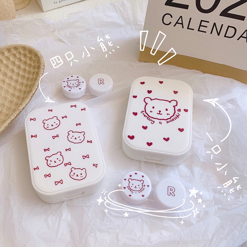 TEMPAT SOFTLENS PREMIUM SOFTLEN SOFLEN KARAKTER BEAR,FLOWER/ PREMIUM SOFTLENS CASE TRAVEL KIT MINI WADAH SOFLENS