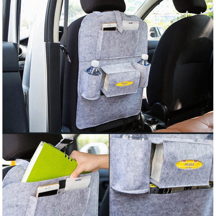 Car seat organizer Tas Multi fungsi Penyimpanan Buku Tissue Minuman di belakang jok Mobil