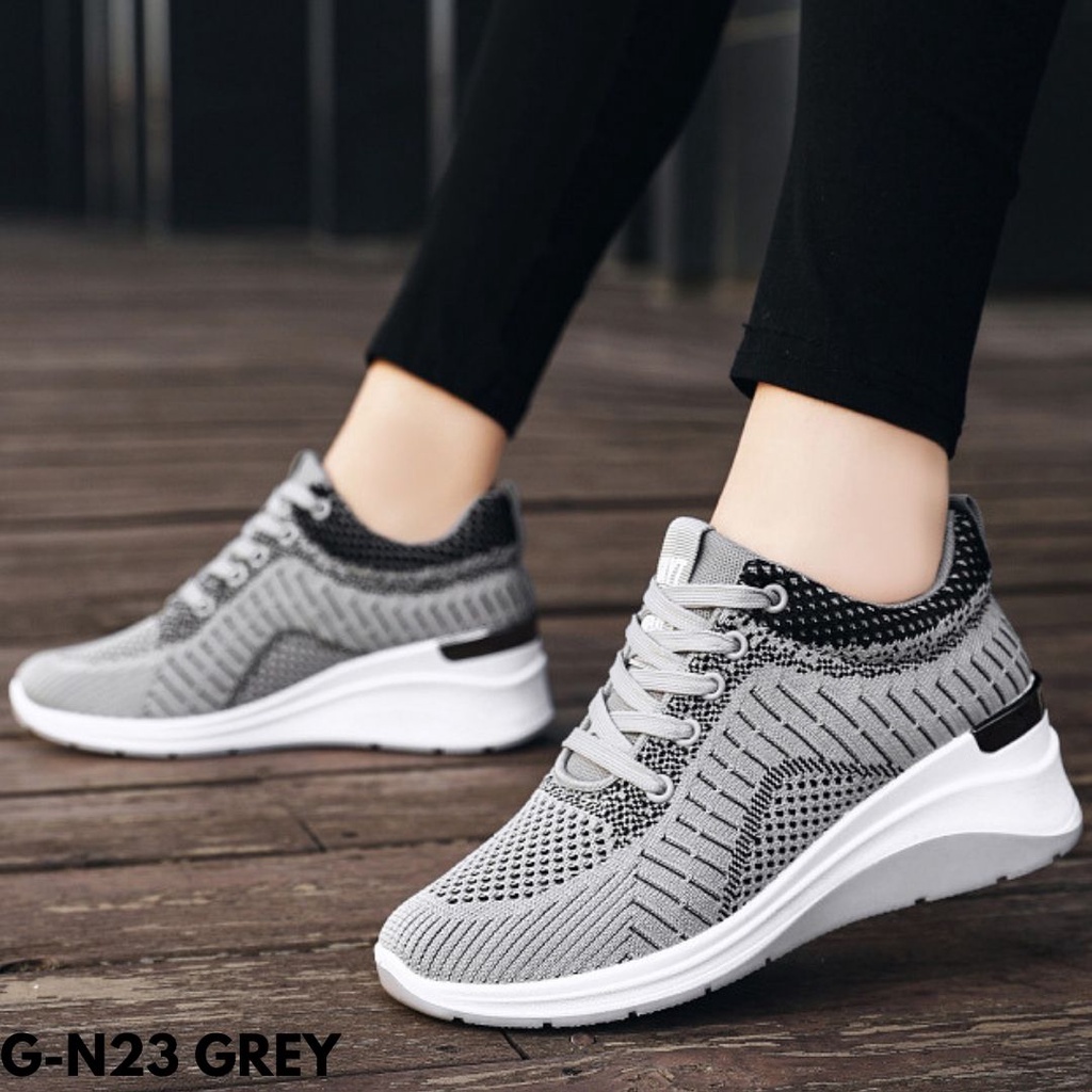 SNEAKERS TALI WANITA HIGHSOLE IMPORT NYAMAN GAUL KUALITAS BAGUS ELASTIS ANTI SLIP KEKINIAN GN23 VALERY