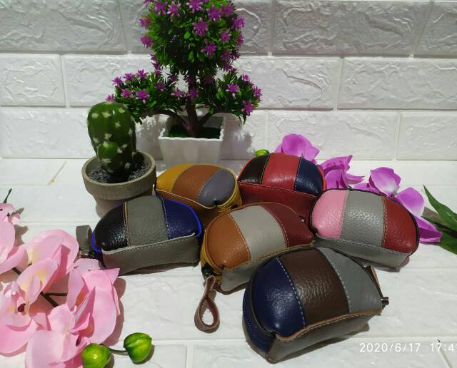 dompet receh dompet koin bahan kulit sapi