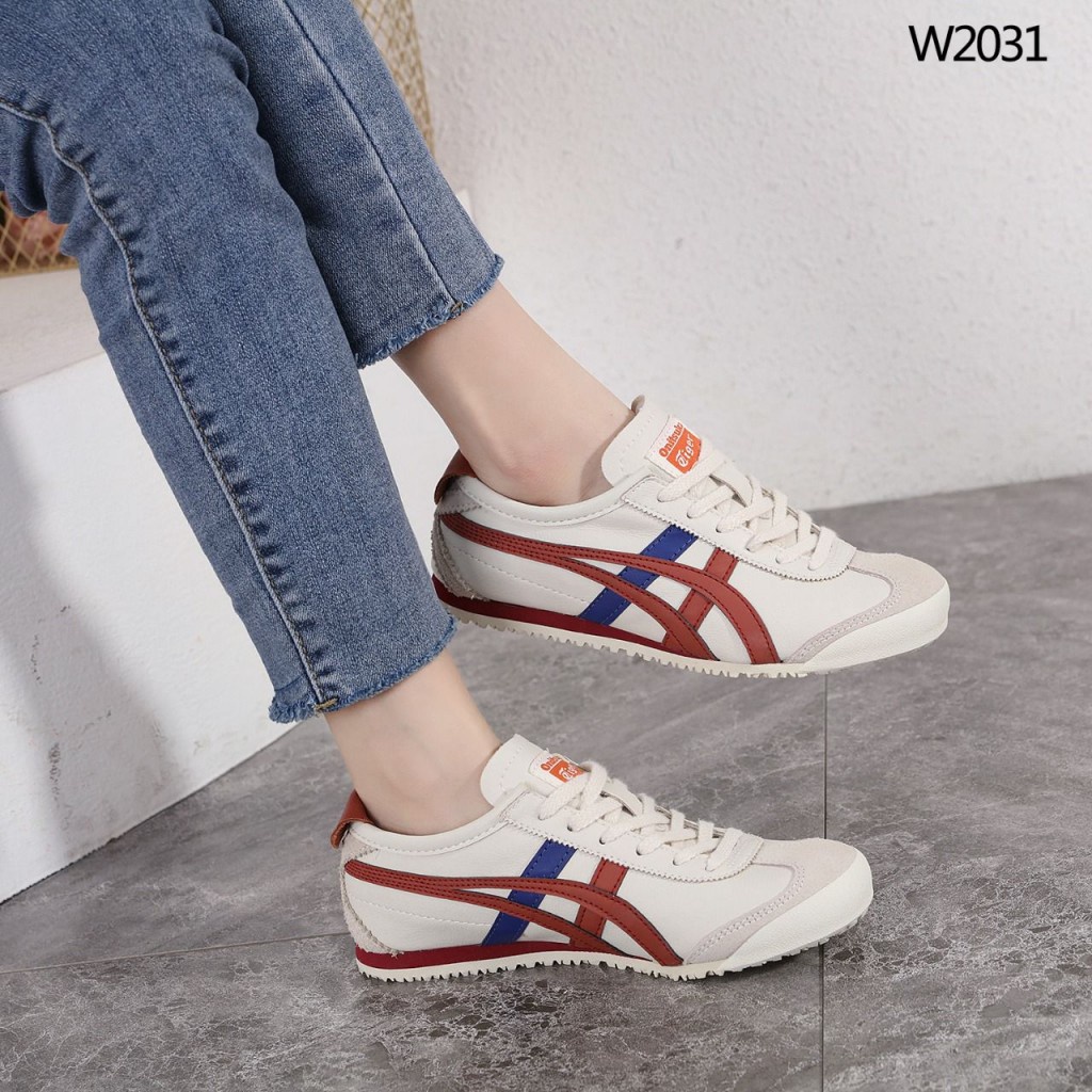 W2031 OT SEMI ORI BEIGE LIST MAROON NAVY SNEAKERS
