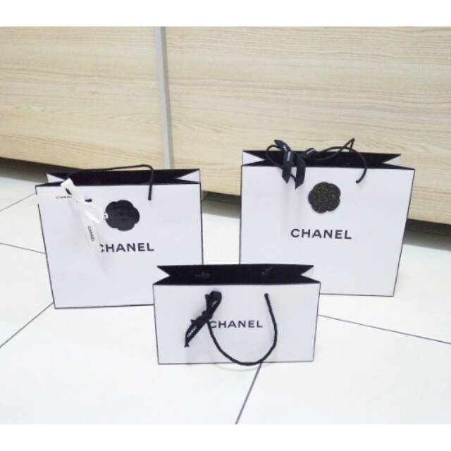 Chanel Original white makeup cosmetic paperbag branded paper bag authentic