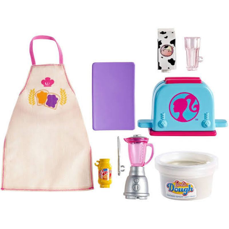 ORI original mattel barbie accessories playset ice cream kitchen cooking popcorn dough mainan anak