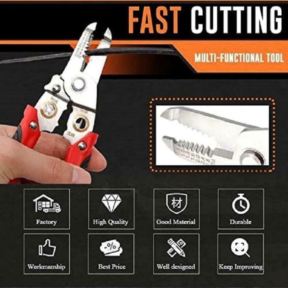 Suyo Wire Stripper Alat Pengerjaan Tahan Lama Non-Slip Grip Handle Crimper Pincers
