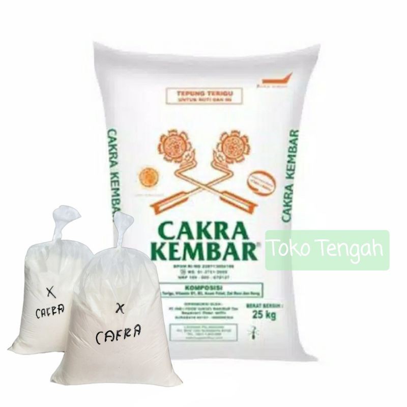 

TERIGU CAKRA KEMBAR 1KG(KILOAN)/TEPUNG TERIGU PROTEIN TINGGI