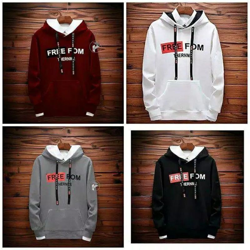 FREEFOM SWEATER HOODIE | Hoodie Sweater Pria Terlaris