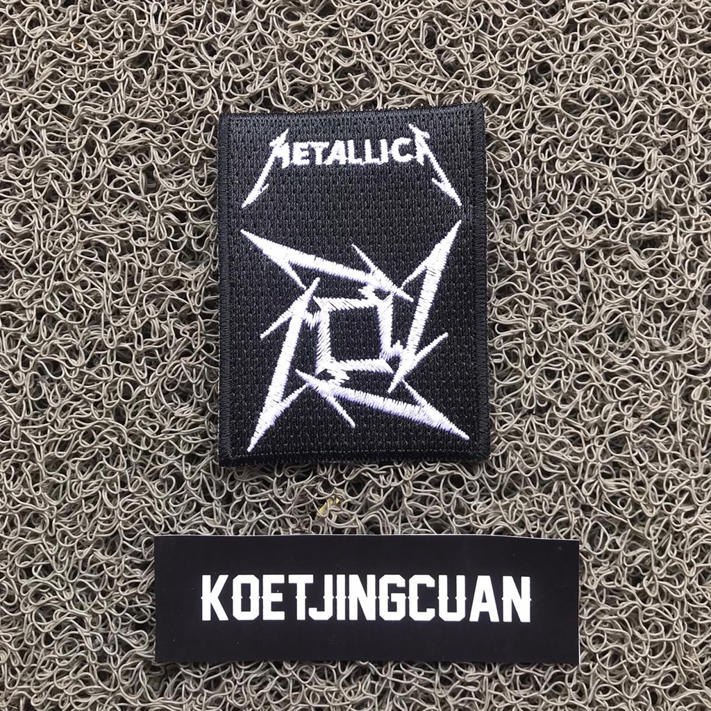 Patch/Emblem bordir jahit Metalica kotak