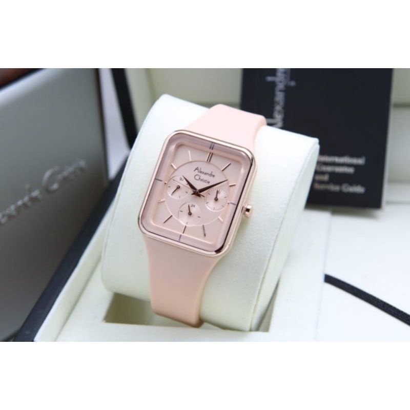 JAM TANGAN WANITA ALEXANDER CHRISTIE AC 2744 PINK ORIGINAL