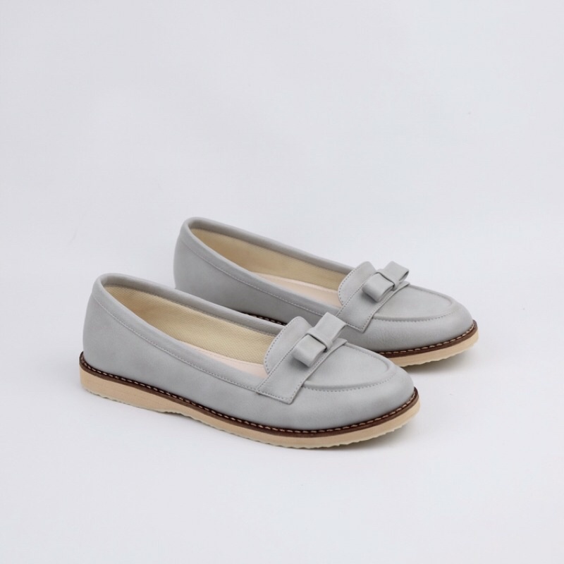 [SIAP KIRIM] BRShoes3 Abu Sepatu Kerja Casual Flat Wanita