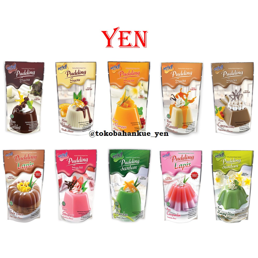 

Nutrijell Pudding Susu Rasa Coklat / Mangga / Vanilla / Stroberi / Karamel / Gula Jawa / Pandan /...