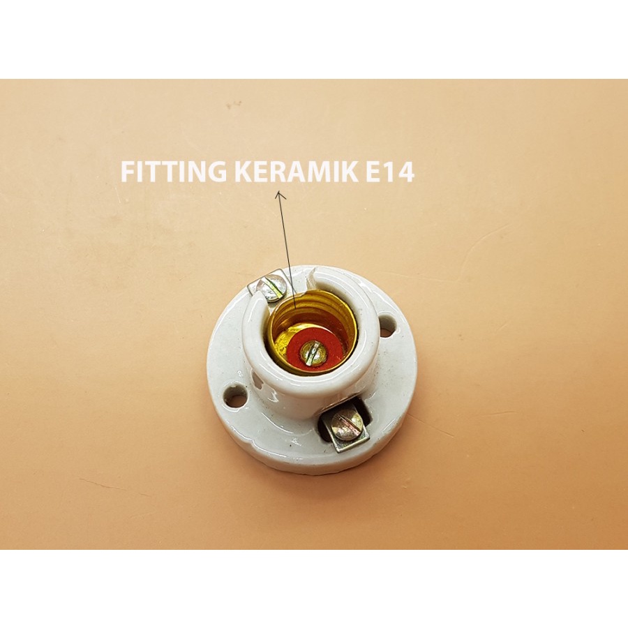 Fitting Keramik E12 &amp; E14 Fitting Porselen Fiting Lampu Kecil E12 E14