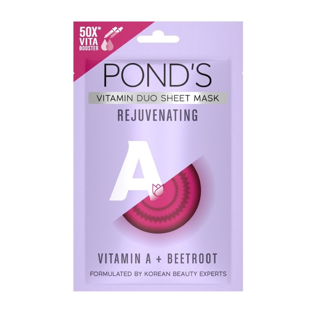 POND'S VITAMIN DUO SHEET MASK REJUVENATING VITAMIN A+ BEETROOT 20G/N012324