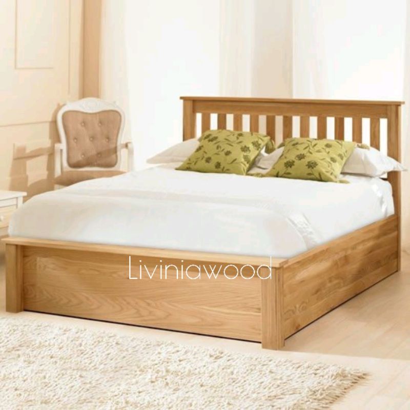 Tempat tidur minimalis 160x200 Kayu jati, dipan divan lesehan lantai