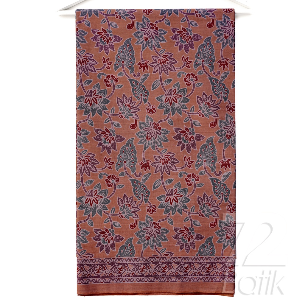 KAIN BATIK PREMIUM Bahan Katun Motif Kembang Taman Warna Coklat Cokelat 728776 Cap 72 Jarik Jarit Samping Kebat Panjang Batik Katun Modern Premium Bahan Seragam Batik Pernikahan Kantor Keluarga Murah Kamen Jadi Batik Bali Lembaran