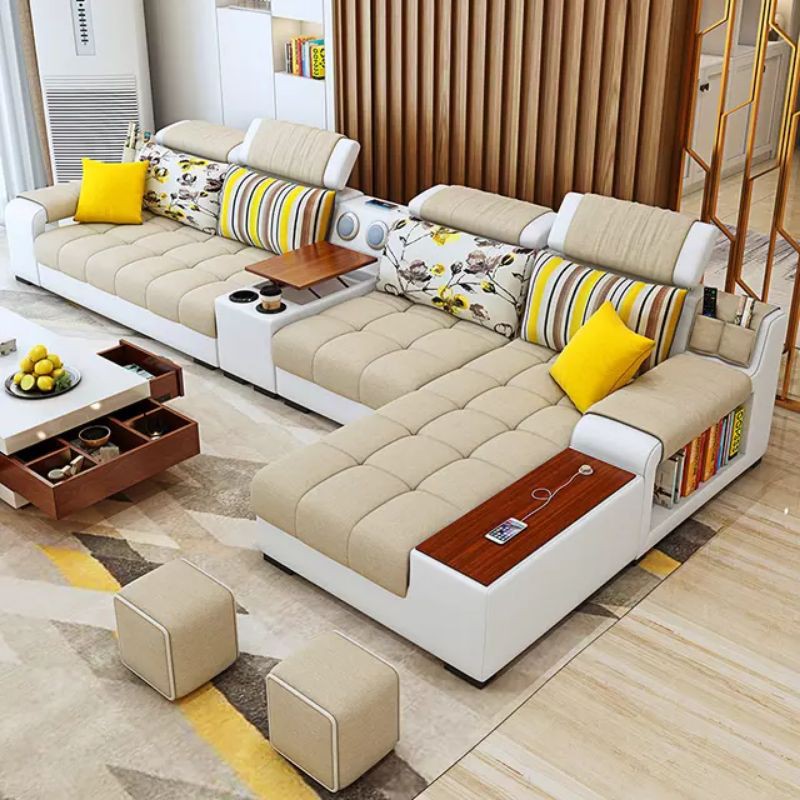 Sofa L Seat - Sofa Tamu Sudut Kualitas Modern - Sofa Lantai Jati