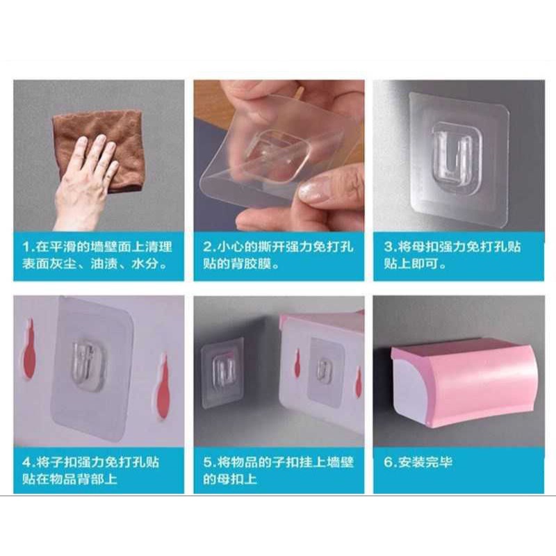 PA Gantungan Dinding Tempel Female Tembok Transparant Socket Hook Rak Kamar Mandi Serbaguna Murah Import PR106