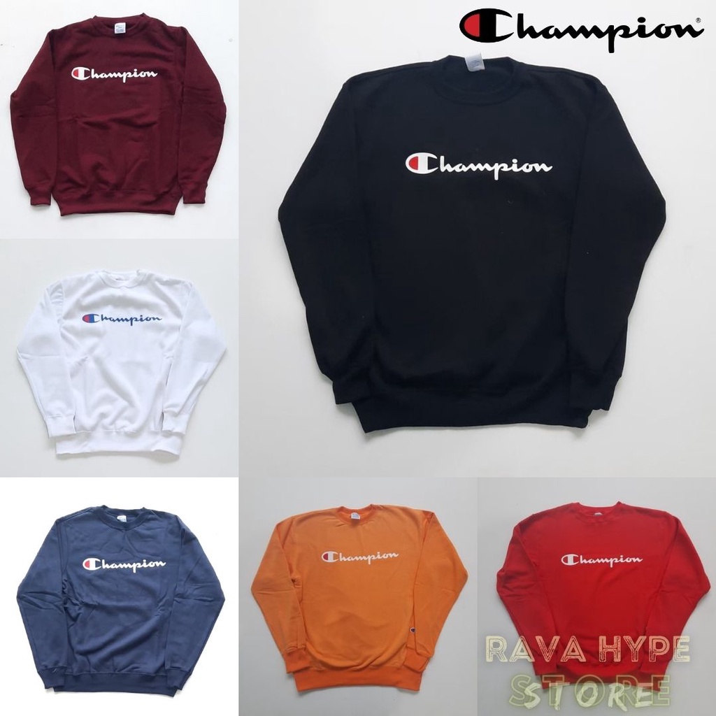 Crewneck Champion Script / Sweater Champion Original Jaket Sweater Hoodie Pria Wanita