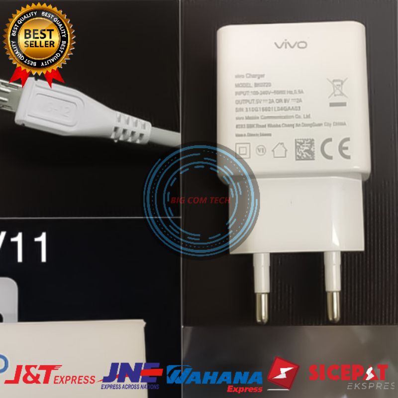 Charger Vivo V5 / V7 / V9 / V10 / V11 / V15 Pro / Y12 / Y12s / Y15 / Y17 / Y19 / Y20 / Y53 / Y71 / Y81 / Y83 / Y50t / Y20i / Y15s / Z1 Pro / Z5 Micro Usb Fast Charging 2.4A Original