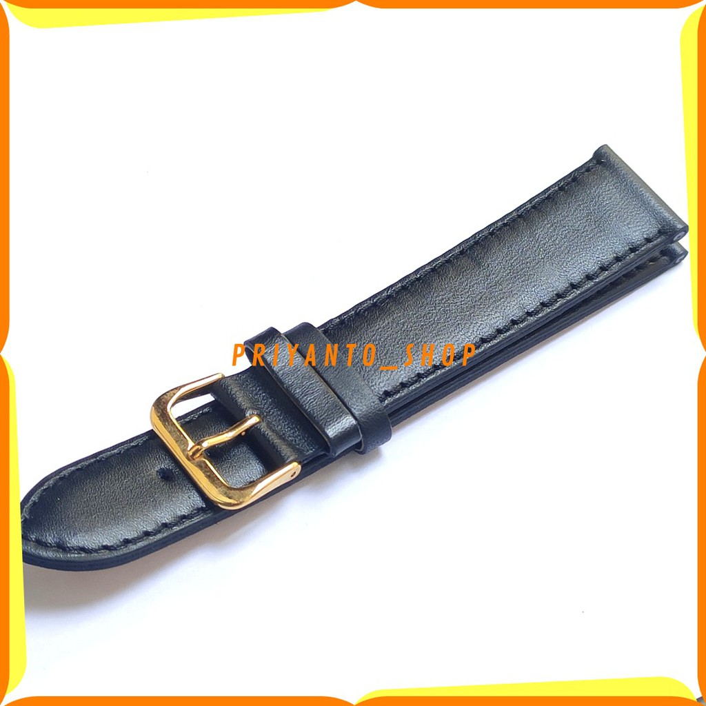 Strap Watch Band Tali Kulit Jam Tangan Asli 20mm Hitam kulit jeruk Tipis GT20