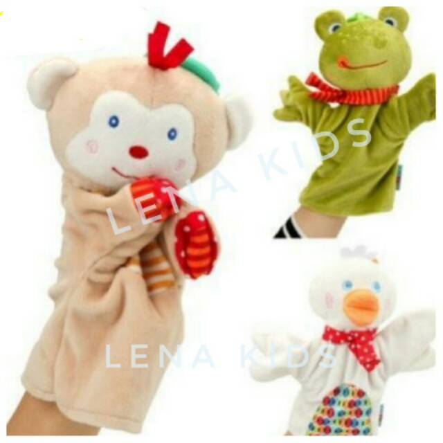 Boneka tangan hand puppet boneka hewan alat bantu cerita mainan bayi