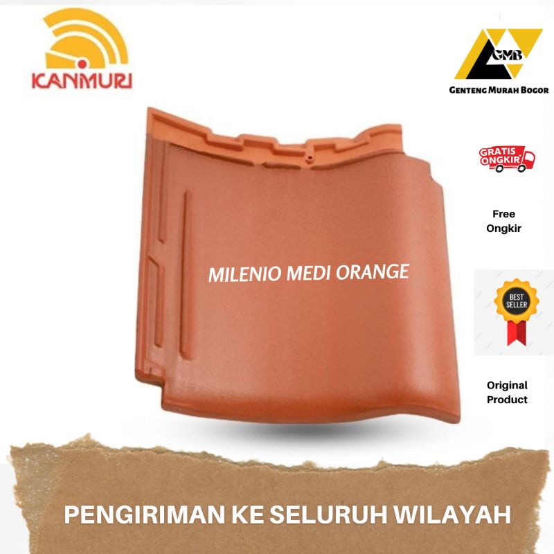 Genteng Kanmuri Kenteng Keramik Atap Rumah Murah Grosir - Type Milenio Medi Orange