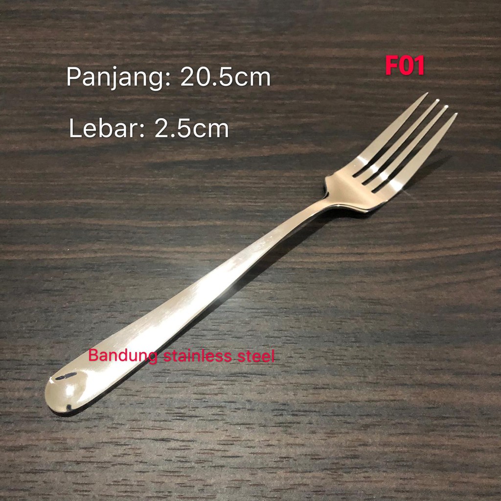 Garpu Makan Besar Tebal 20cm Fork Hotel Restoran Stainless Steel Elegan F01