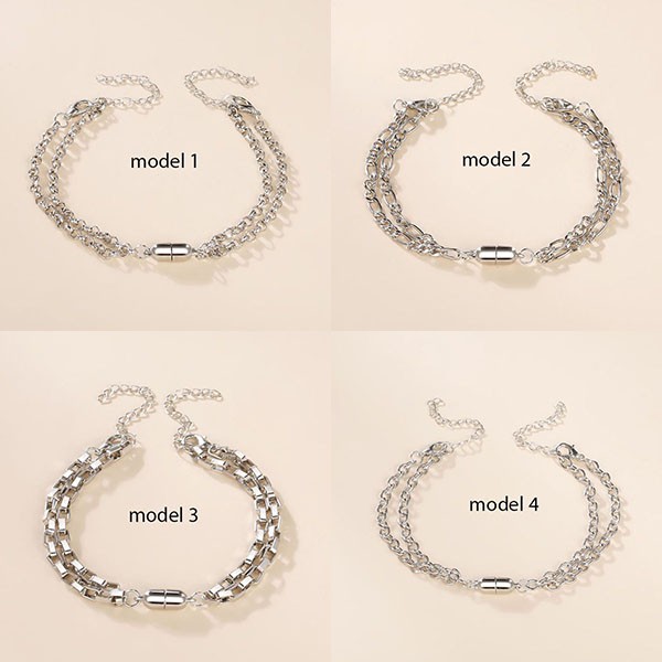 gelang couple simple stainless steel magnet couple bracelet jge100(1H4)