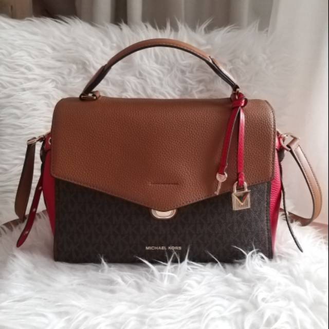 michael kors bristol medium logo satchel