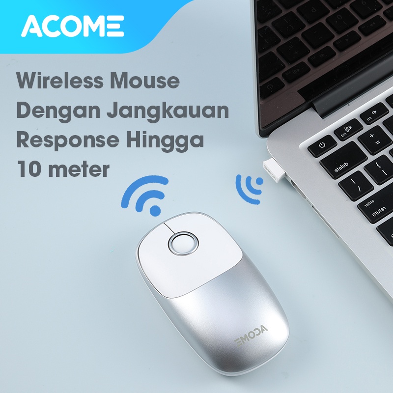 Acome Mouse Wireless Silent Click 1600DPI AM500 Garansi Resmi 1 Tahun