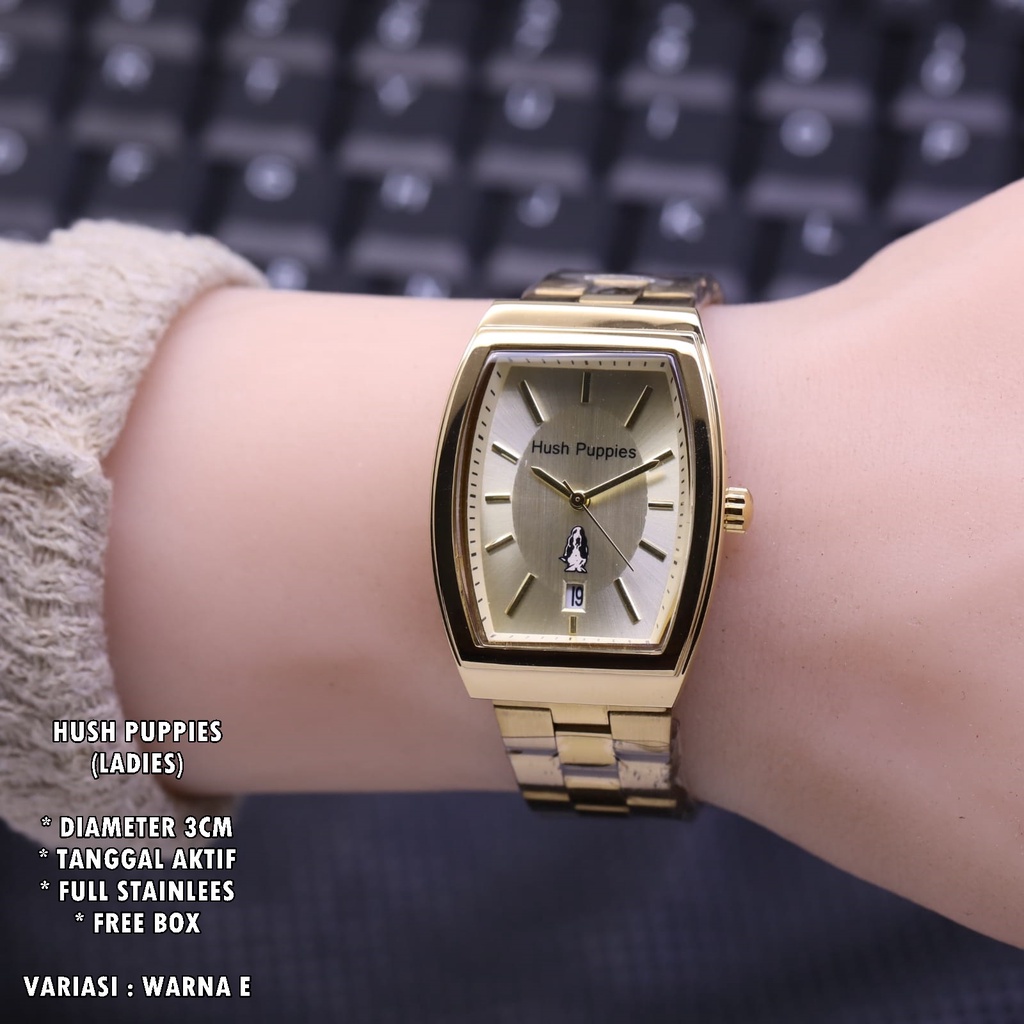 JAM TANGAN WANITA HUSH PUPPIES RANTAI BODY OVAL TANGGAL AKTIF