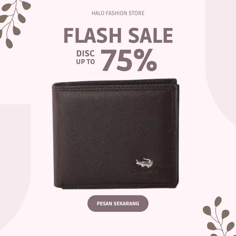 DOMPET PRIA LIPAT PENDEK KULIT SINTETIS ASLI ORIGINAL BRANDED  EKSKLUSIF DOMPET CROCODILE KEREN HITA