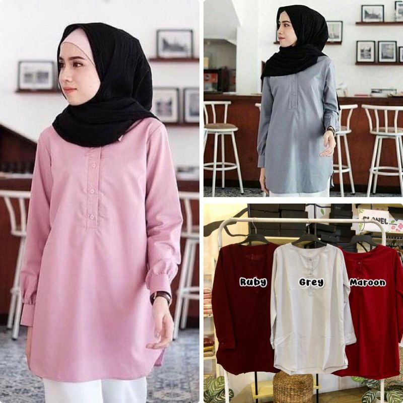 BTC_SOLO01 || ATASAN WANITA MUSLIM || AMEL TUNIK || ATASAN WANITA POLOS || CEMPAKA TUNIK NEDA KANCIN