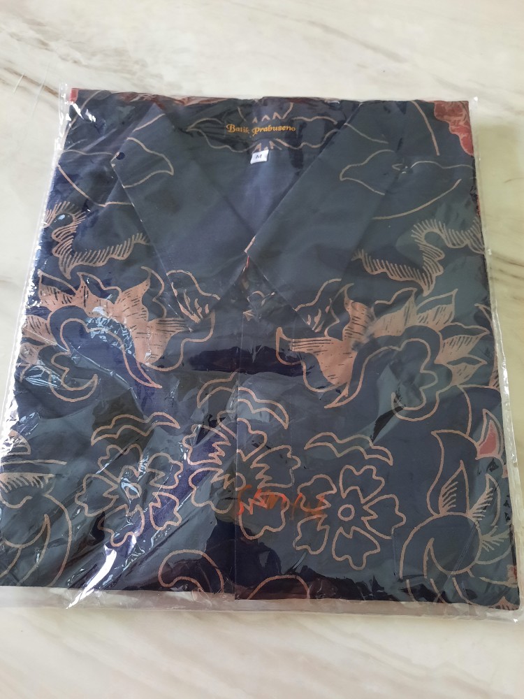 Prabowo Pendek Kemeja Batik Pria Lengan Slimfit Katun Printing Hem Baju Atasan Kantor Modern Premium